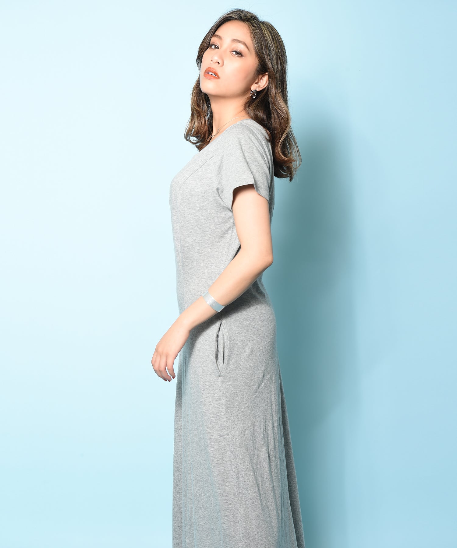 ☆半袖☆ハート フレア ロング丈 ワンピース パーティ ドレス bc654554c8a5918758592ec883737f