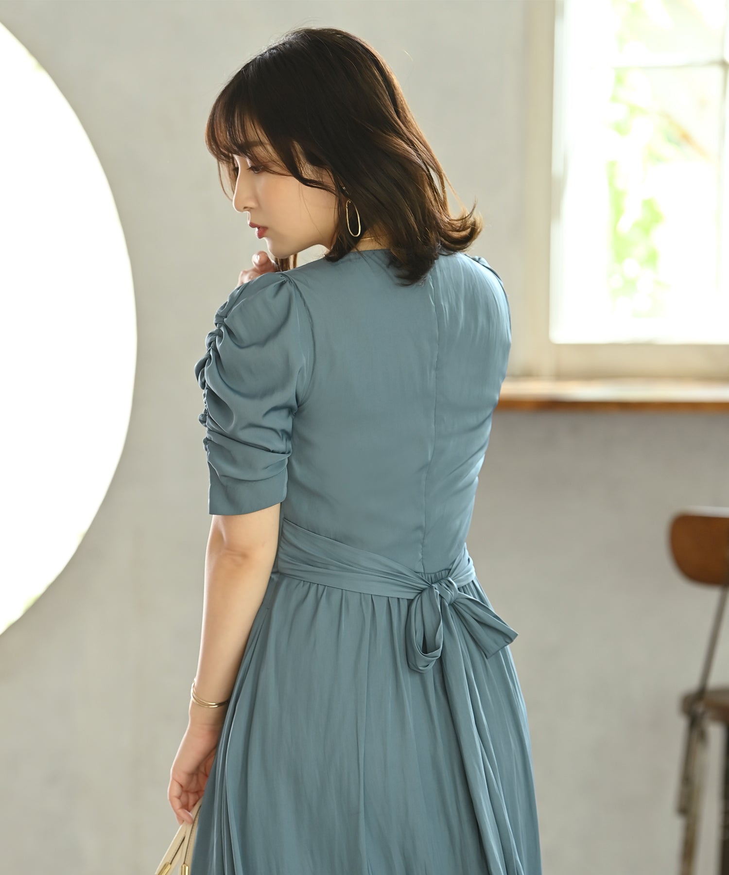 ギャザーパフスリーブワンピース – ワンピース・ドレス – HEART CLOSET