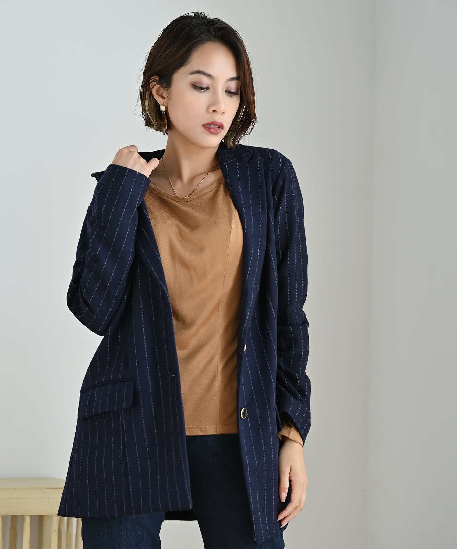 PLEATS PLEASE ネイビー　テーラードジャケット 袖口折り返しテーラードジャケットsdp0255 ネイビー – [公式