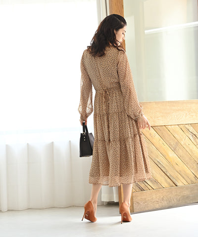 ARTICLECOM★上品 シフォン ドット柄 ワンピース 15号 3L 紺 ネイビー シフォンドットワンピース \u2013 ワンピース・ドレス \u2013 HEART CLOSET