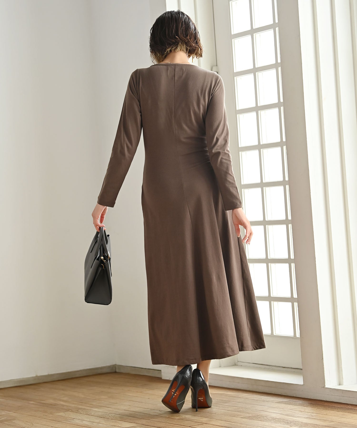 HEART CLOSET 長袖フレアワンピース　黒 長袖フレアワンピース – ワンピース・ドレス – HEART CLOSET