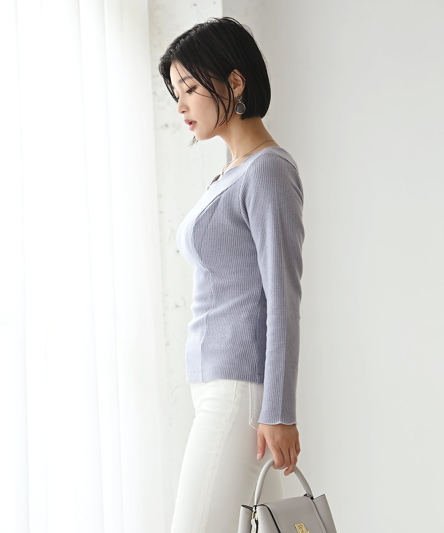 heart closet ハートクローゼット 長袖リブスカラップカットソー 長袖リブスカラップカットソー – バストサイズから探す – HEART