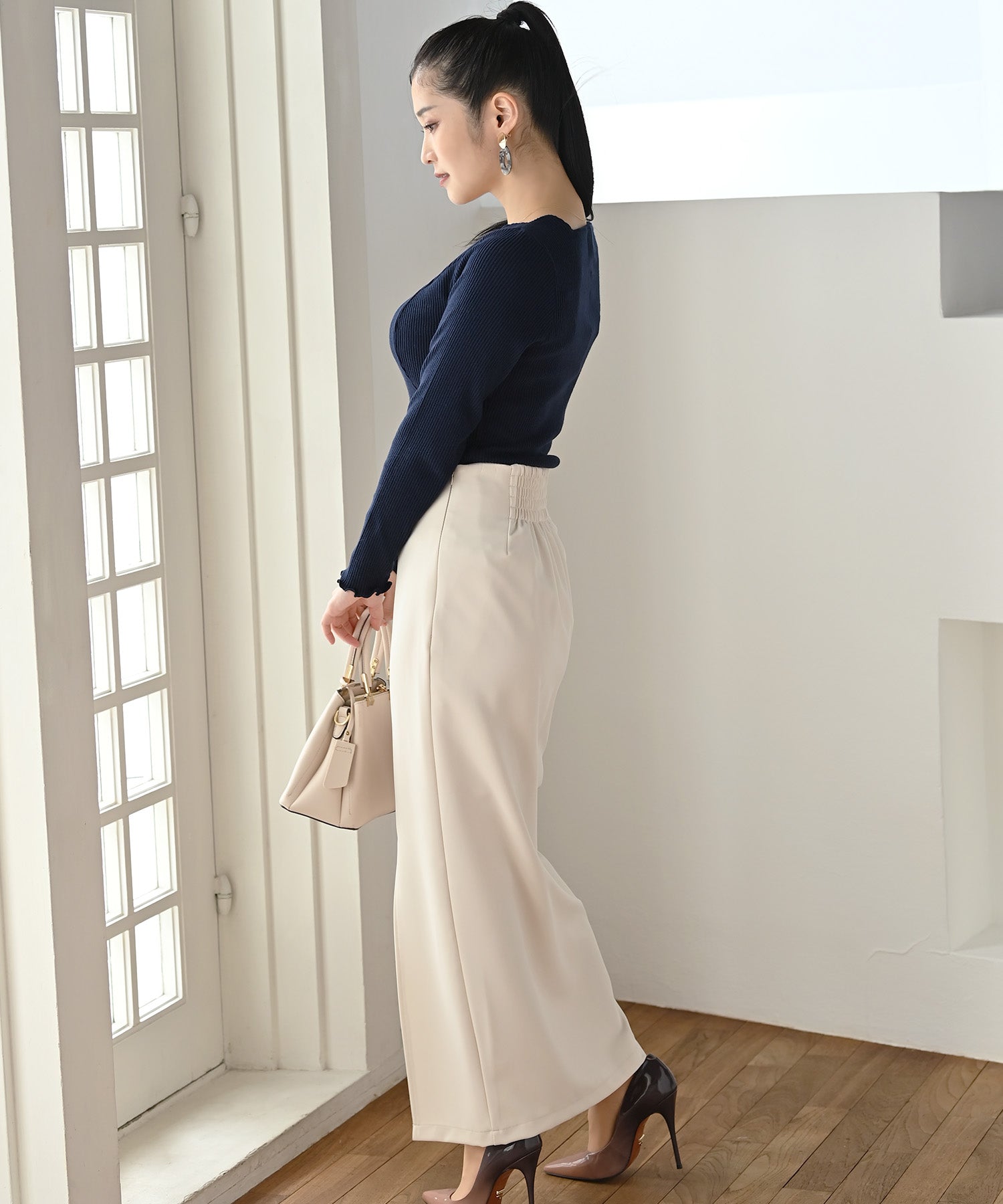 heart closet ハートクローゼット 長袖リブスカラップカットソー 長袖リブスカラップカットソー – バストサイズから探す – HEART