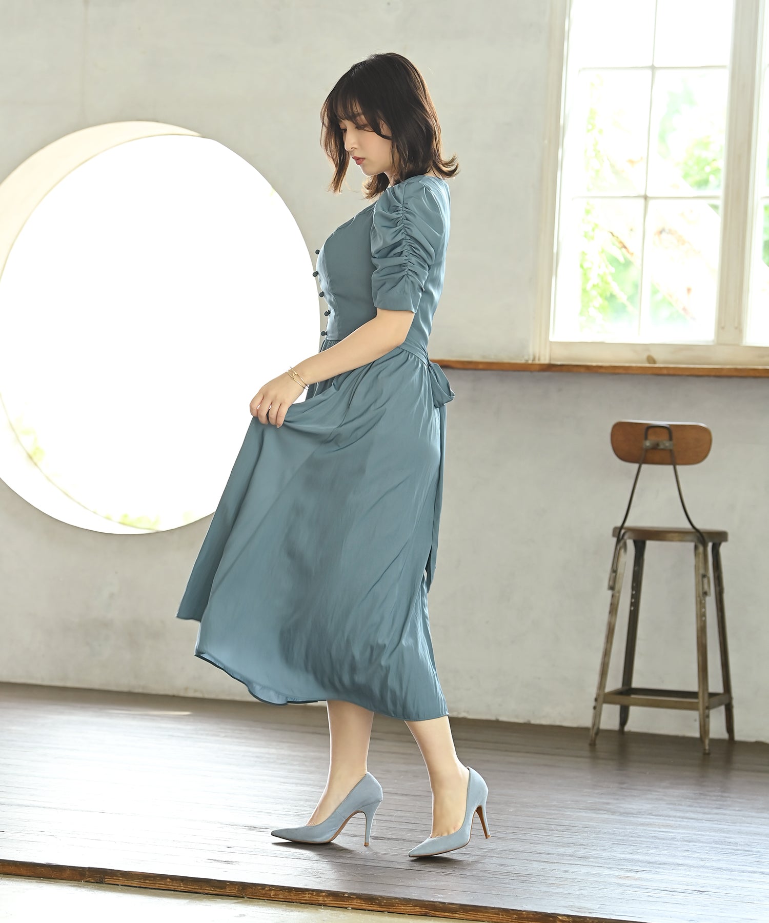 ギャザーパフスリーブワンピース – ワンピース・ドレス – HEART