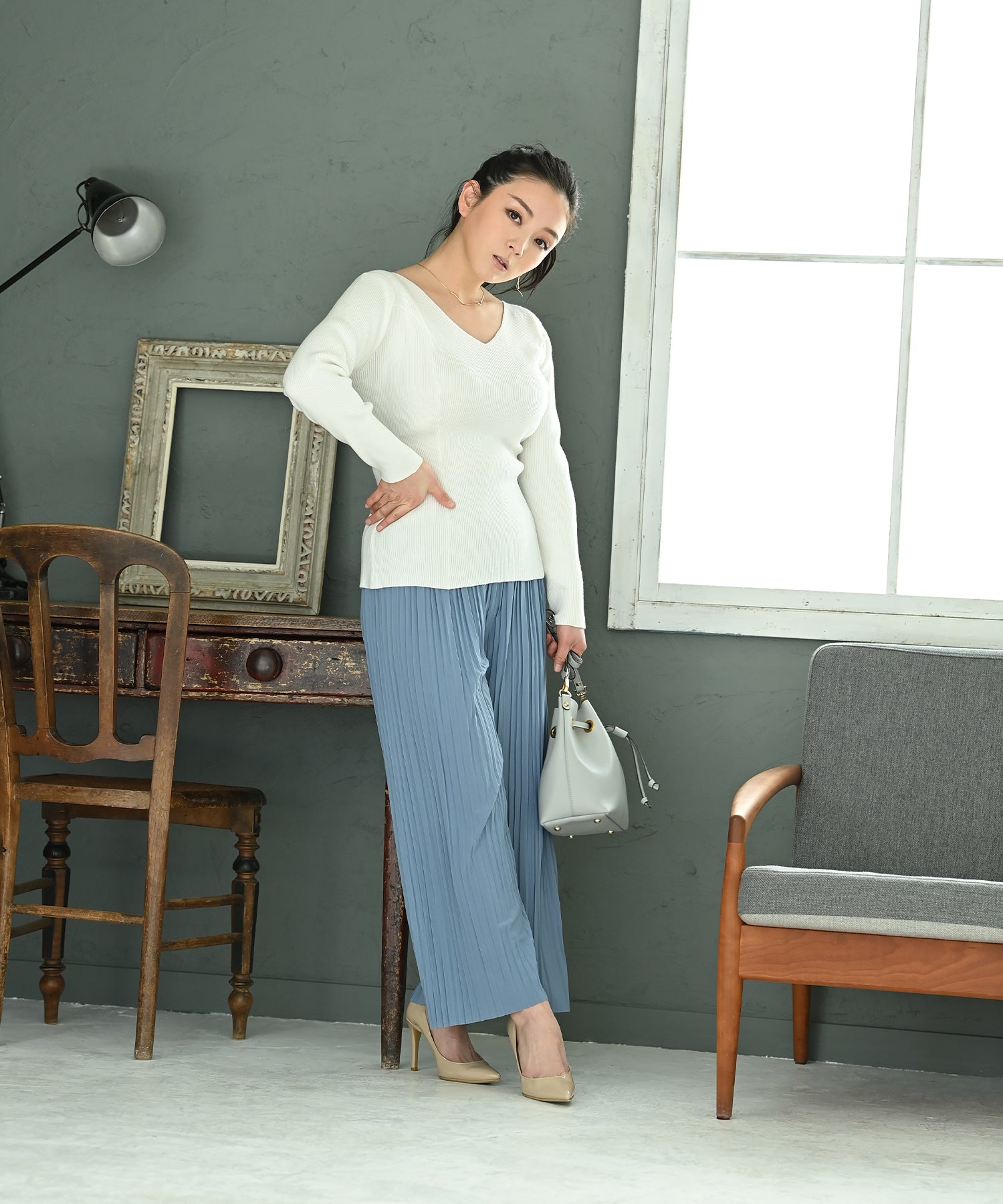 ちゃぴどん出品　HEART CLOSET ブラック リブニット L Vネックリブニット – バストサイズから探す – HEART CLOSET