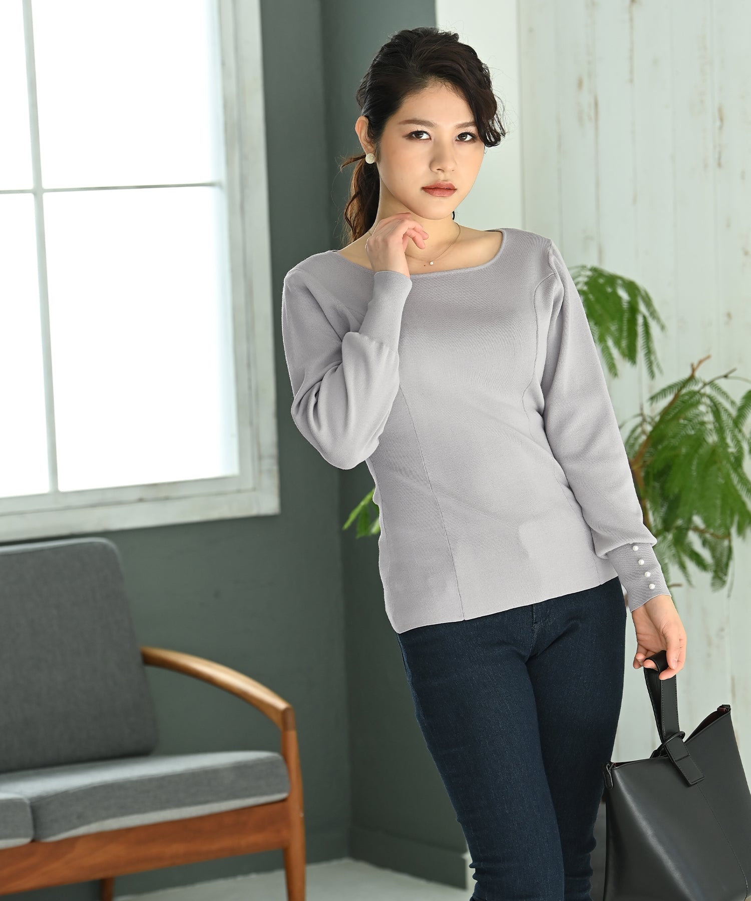 袖口パールボタンニット – バストサイズから探す – HEART CLOSET