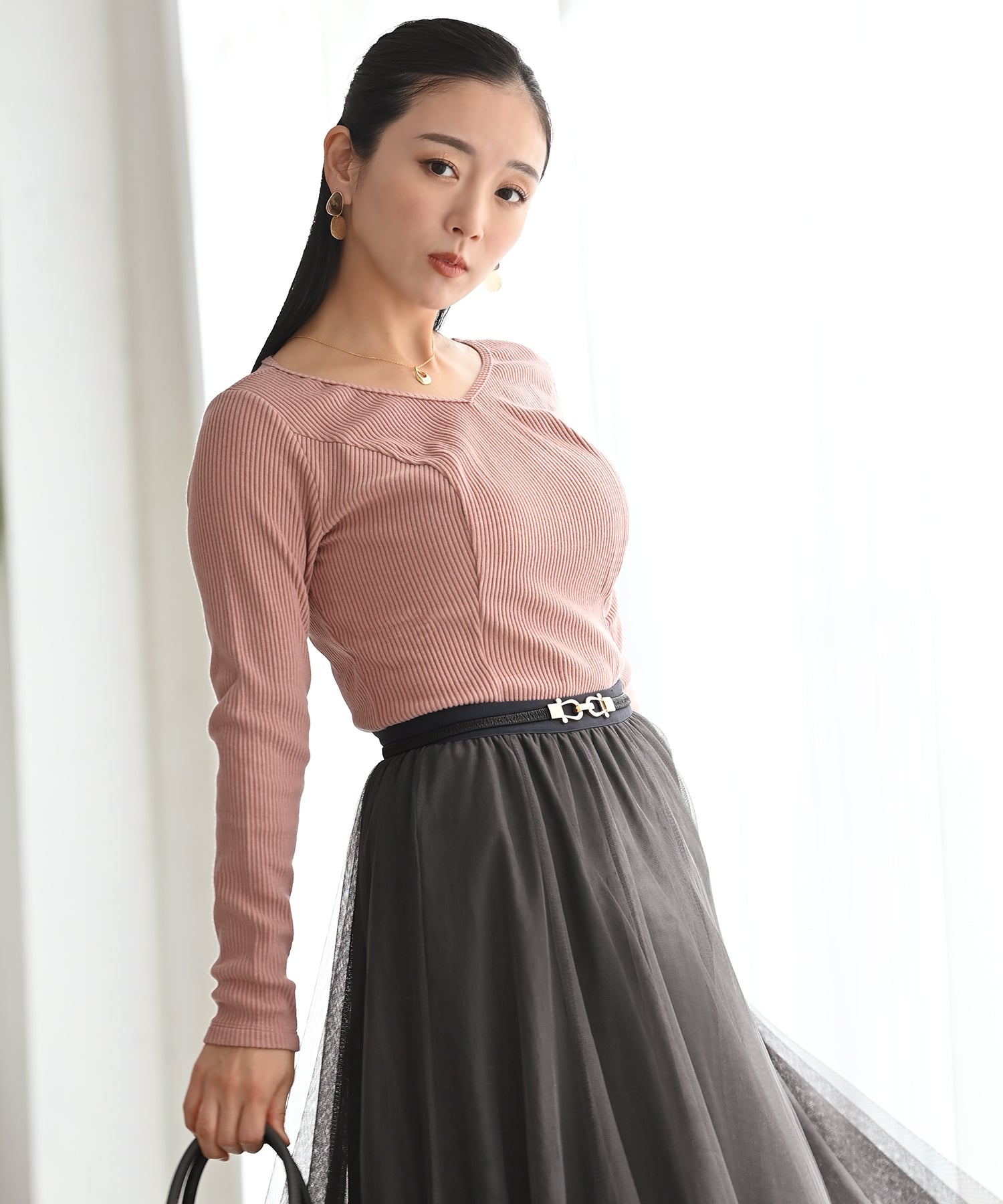 HEART CLOSET リブVネックカーディガン ラベンダー　Lサイズ HEART CLOSET リブVネックカーディガン ラベンダー Lサイズ