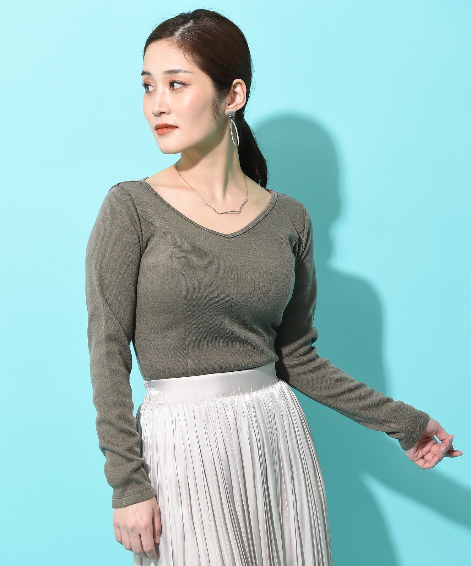 スムースVネックニットソー – TOPS / トップス – HEART CLOSET ...