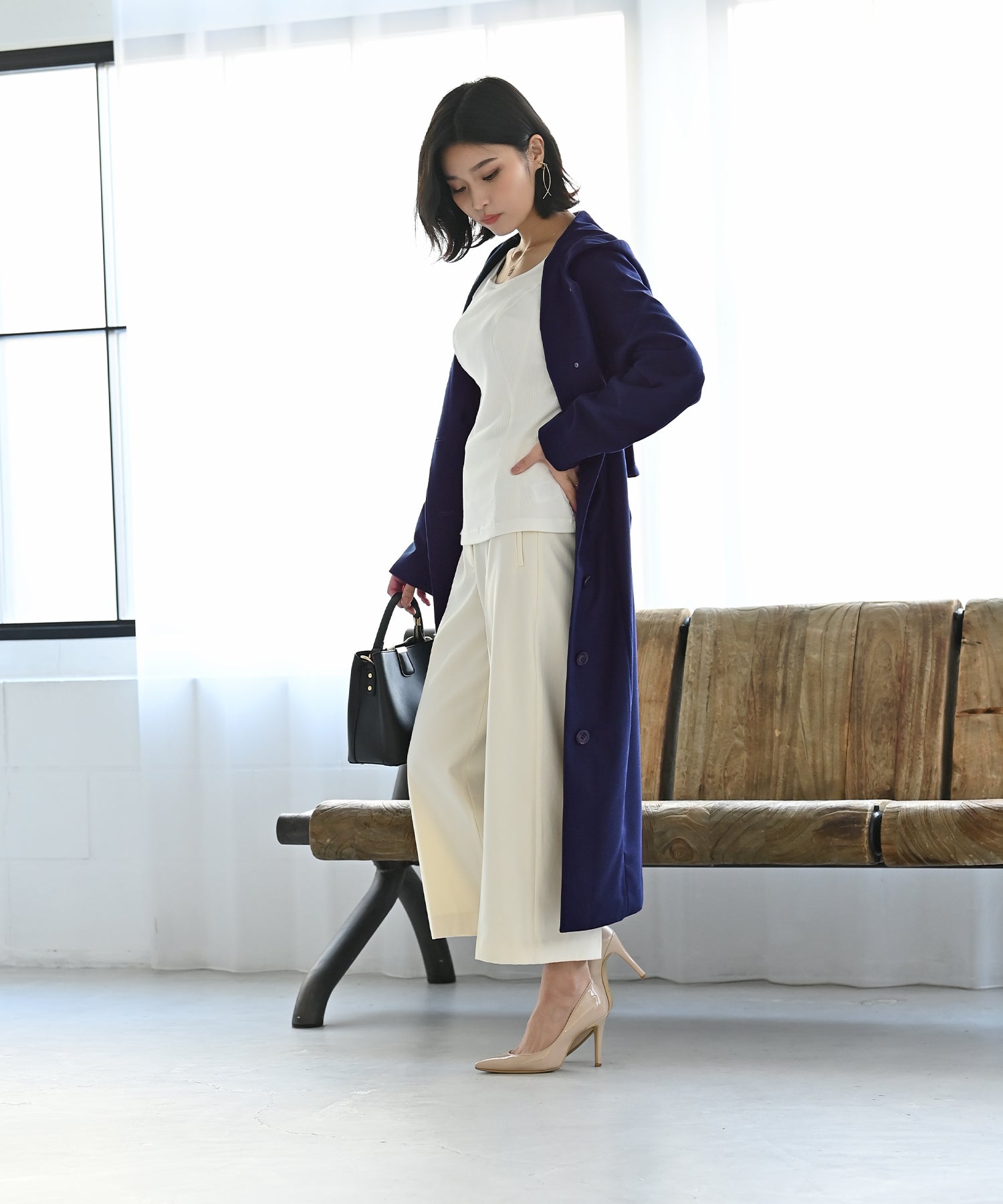 ハートクローゼット　比翼ガウンコート　ネイビー　M 比翼ガウンコート – バストサイズから探す – HEART CLOSET – ハート