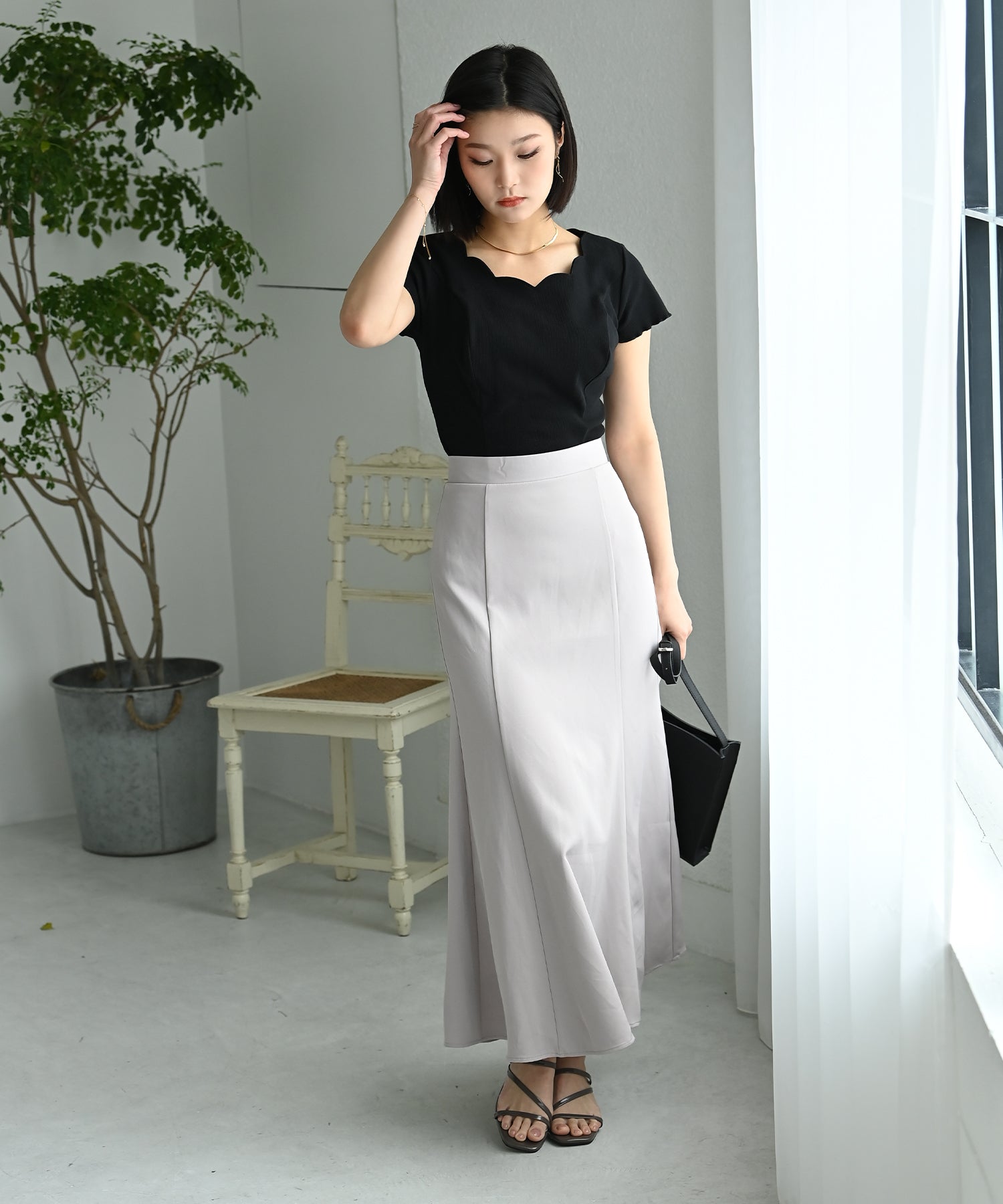 heart closet ハートクローゼット トップス LL 半袖 半袖スカラップトップス – バストサイズから探す – HEART CLOSET