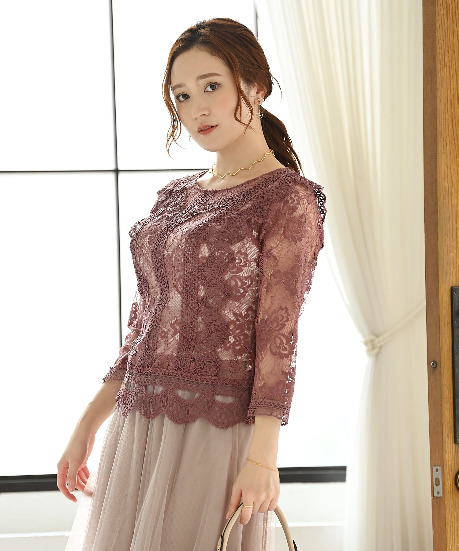 7分袖レースブラウス – TOPS / トップス – HEART CLOSET – ハート