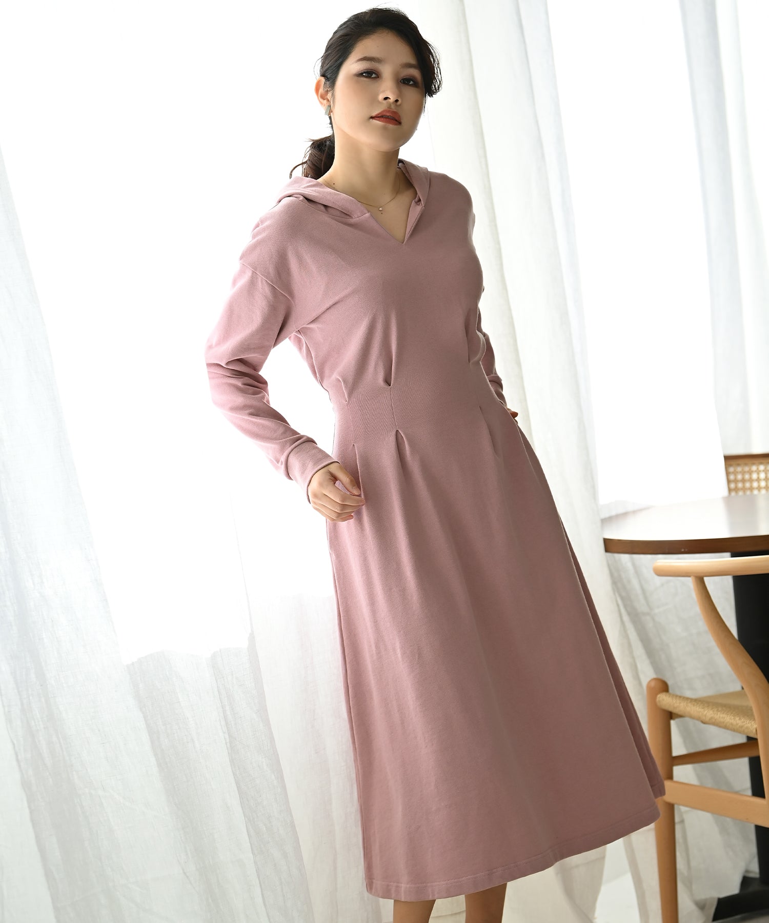 裏毛タックパーカーワンピース – バストサイズから探す – HEART CLOSET