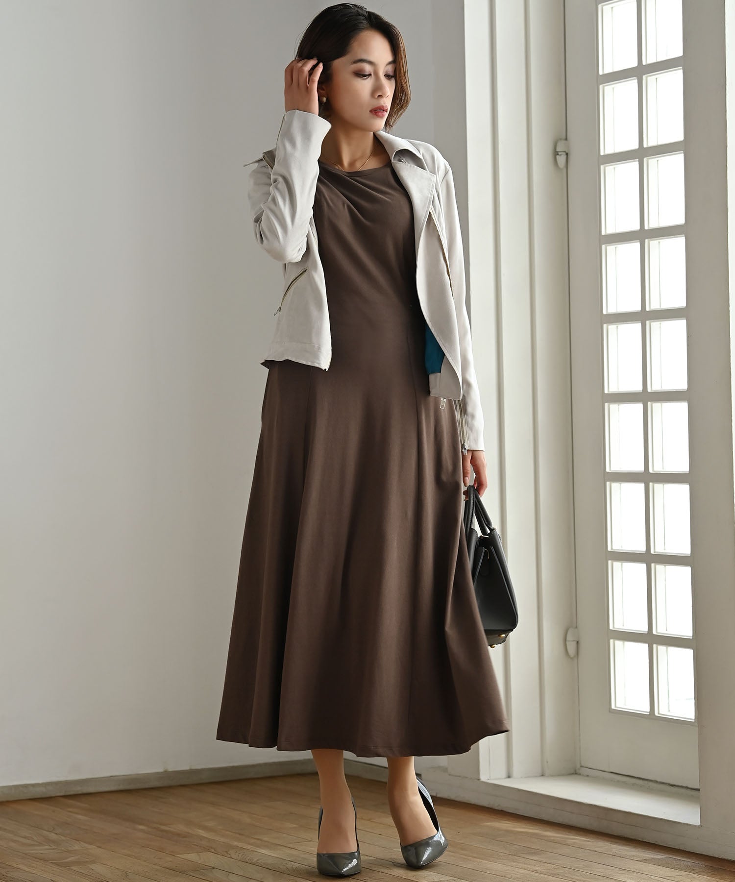 長袖フレアワンピース – ワンピース・ドレス – HEART CLOSET