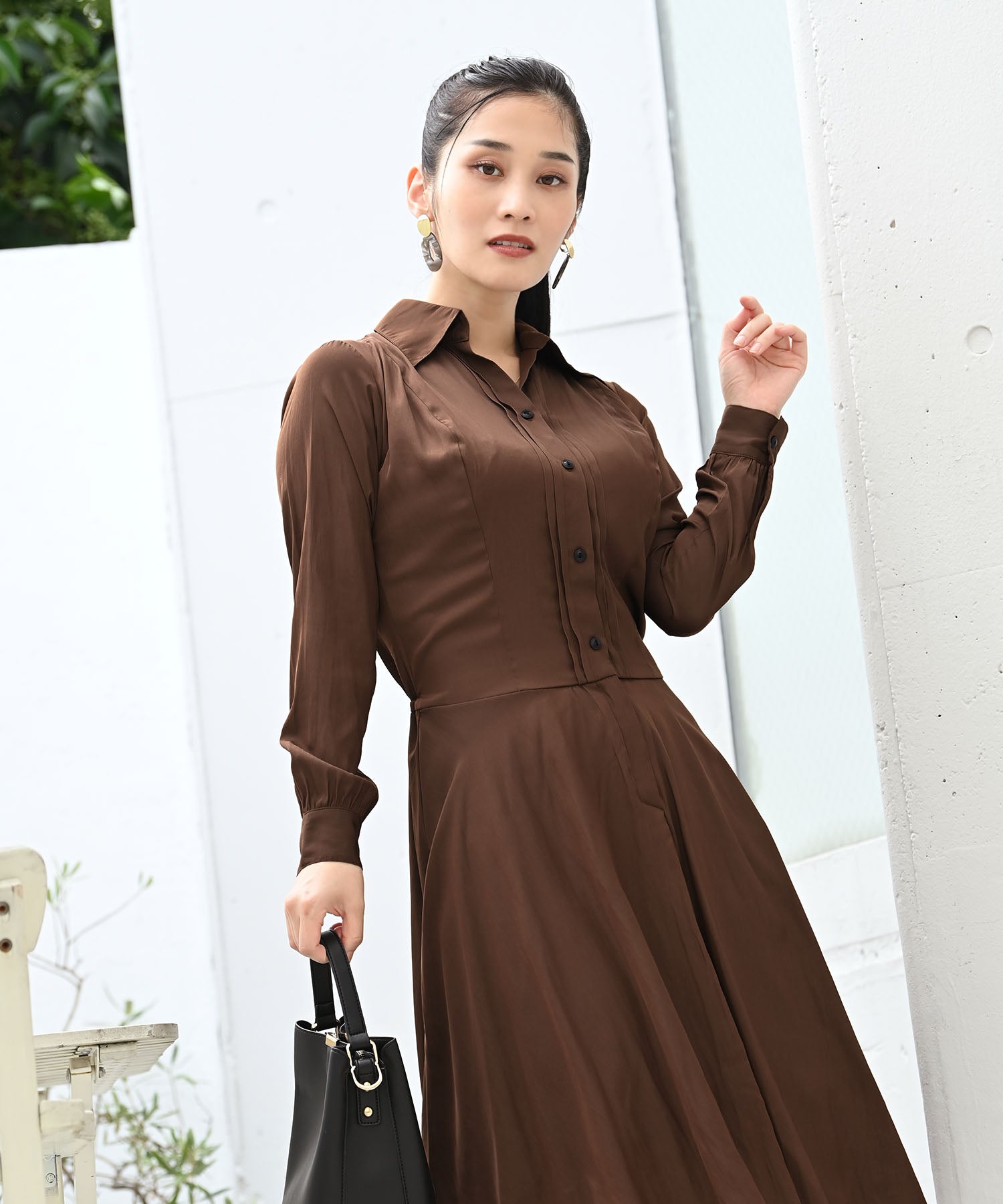 サテンシャツワンピース – ワンピース・ドレス – HEART CLOSET