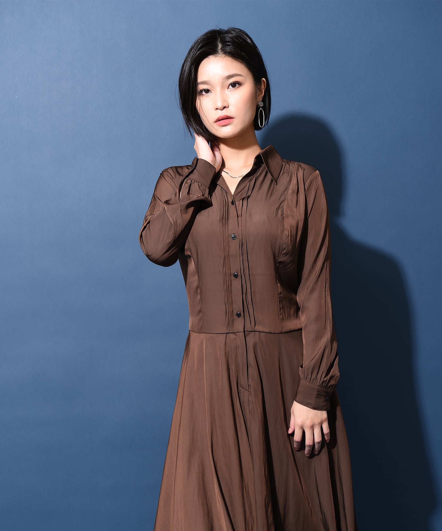 サテンシャツワンピース – ワンピース・ドレス – HEART CLOSET