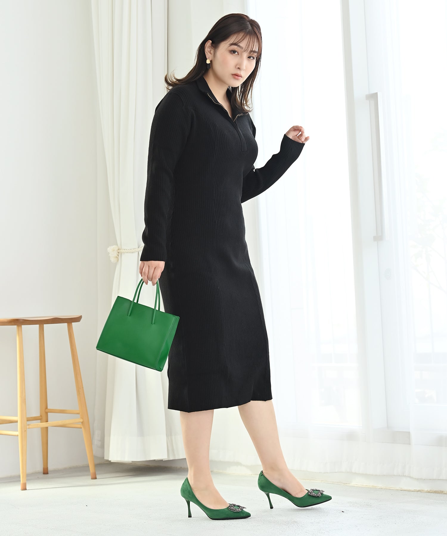 U-neck one-piece -made in Japan - | aéré