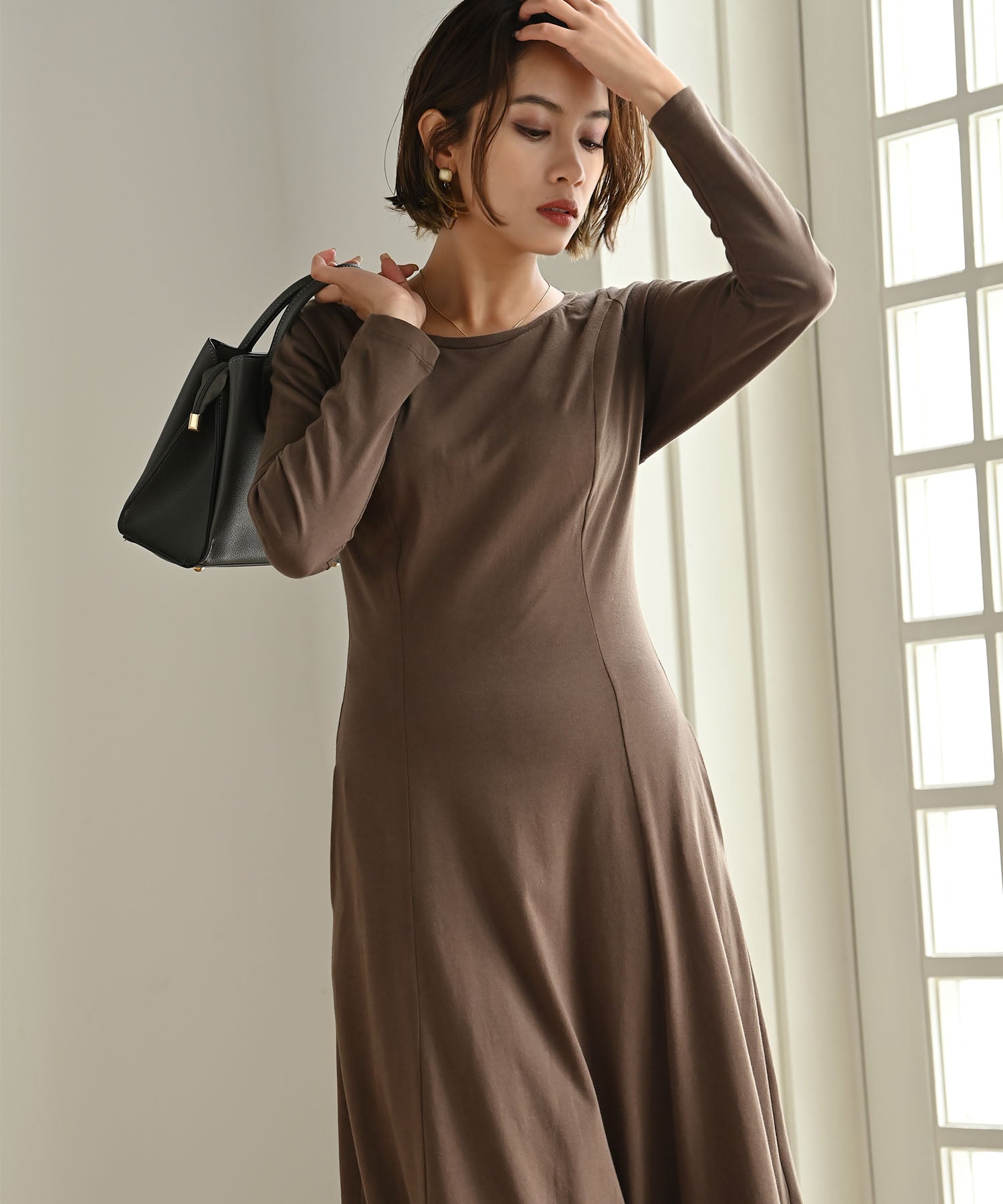 HEART CLOSET 長袖フレアワンピース　黒 長袖フレアワンピース – ワンピース・ドレス – HEART CLOSET
