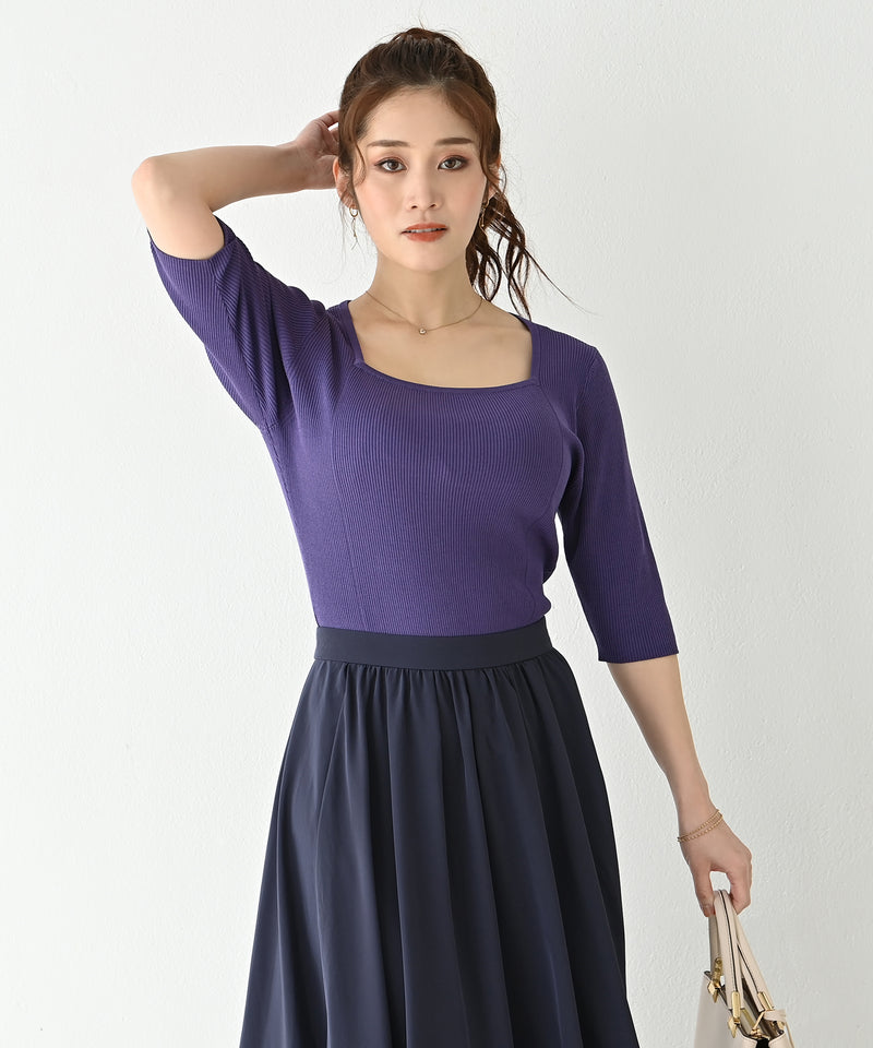 Heart closet 半袖ポロネックリブニットブラックL ハトクロ Heart closet 半袖ポロネックリブニットブラックL ハトクロ