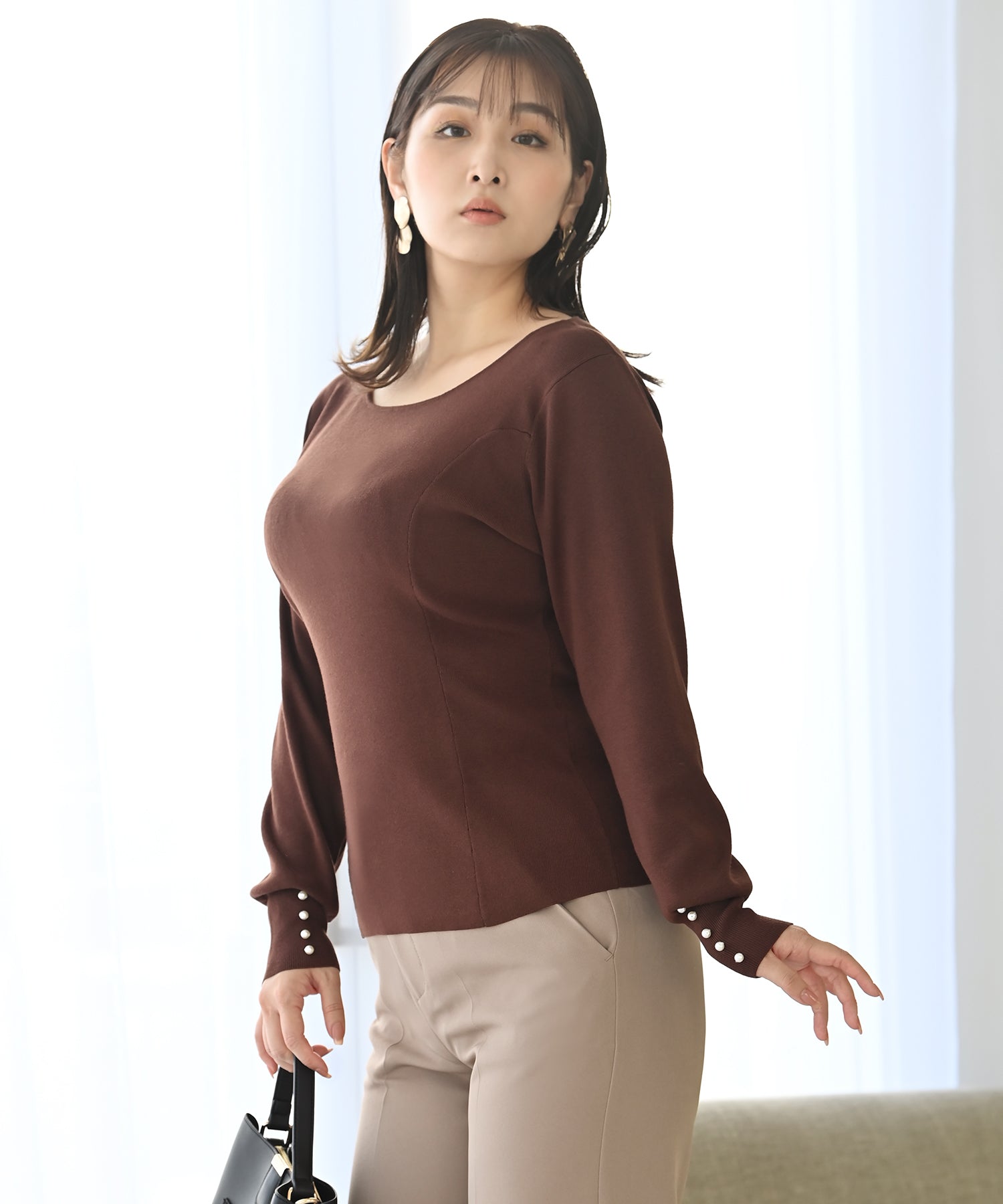 袖口パールボタンニット – バストサイズから探す – HEART CLOSET