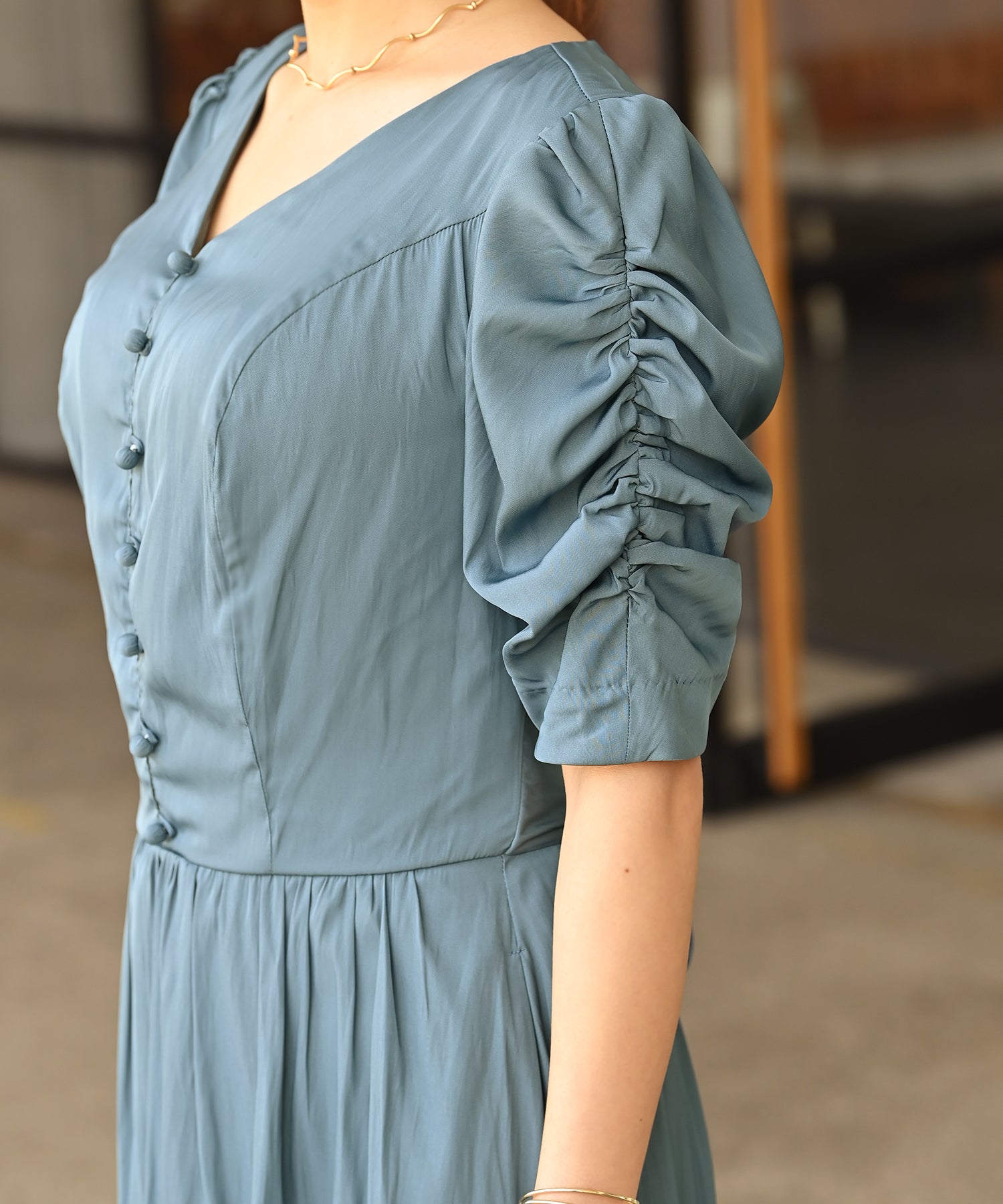 ギャザーパフスリーブワンピース – ワンピース・ドレス – HEART CLOSET