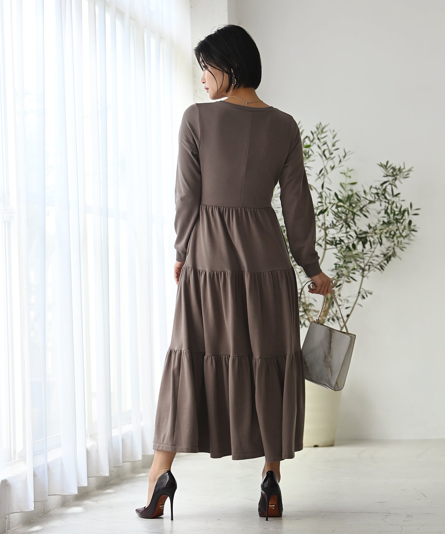裏毛ティアードワンピース – ワンピース・ドレス – HEART CLOSET 裏毛ティアードワンピース – ワンピース・ドレス – HEART CLOSET