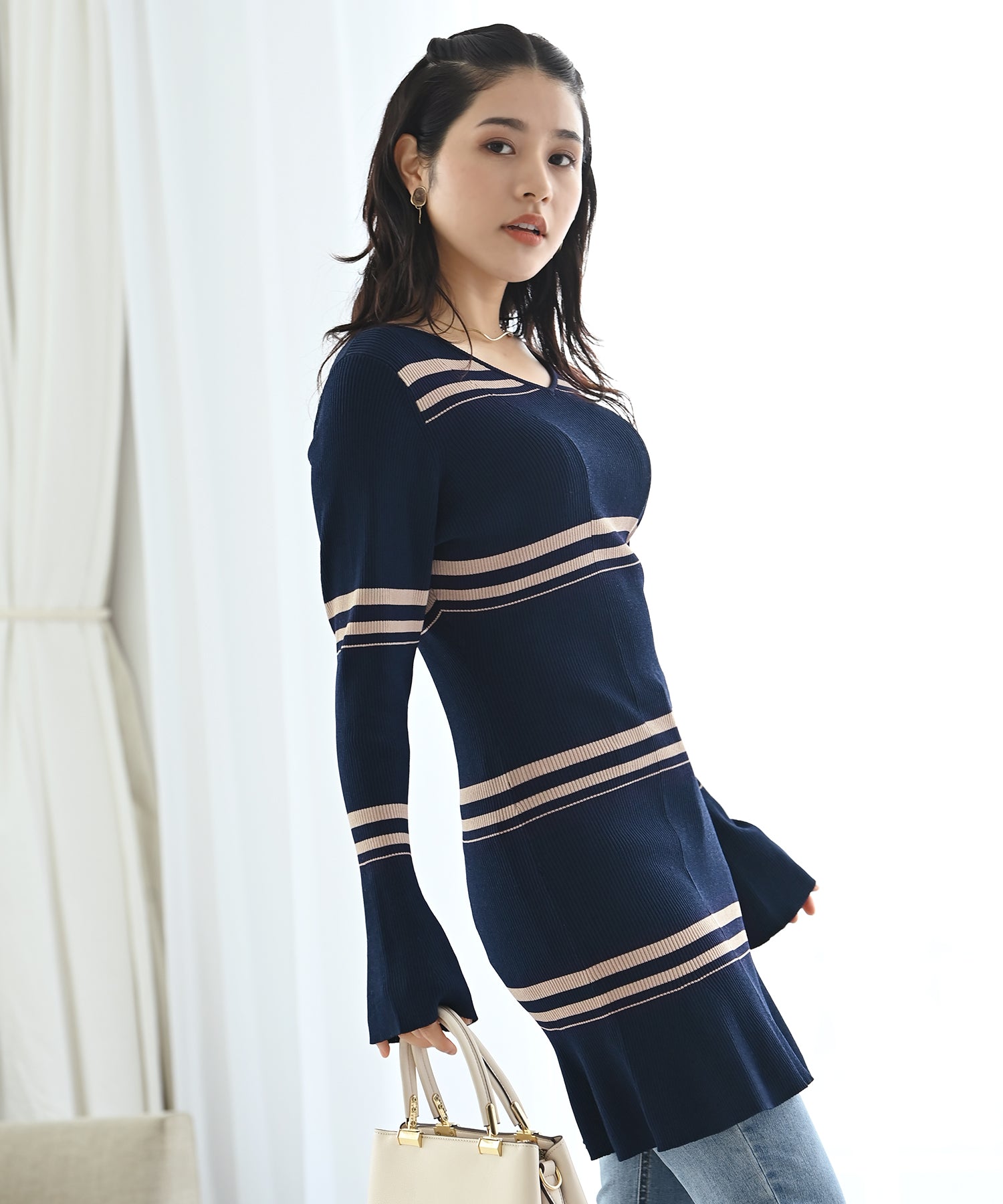 ボーダーニットミニワンピース – バストサイズから探す – HEART  