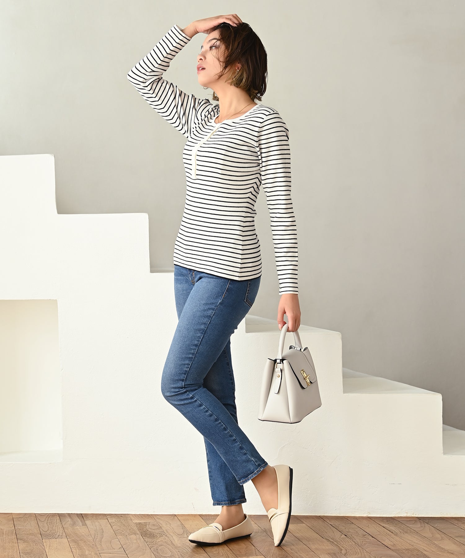 ヘンリーネックニットプルオーバー – バストサイズから探す